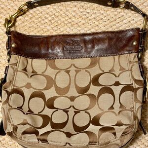 Coach Brown and Tan Shoulder Bag